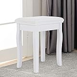 Hochwertige Materialien: Die Sitzfläche mit einem verzierten Überzug aus 100% Polyester. Der Unterbau mit seinen 4 geschwungenen Beinen ist aus Hartholz. Die Sitzfläche ist aus einer MDF-Platte und mit einer weichen Schaumstoffpolsterung ausgestattet.