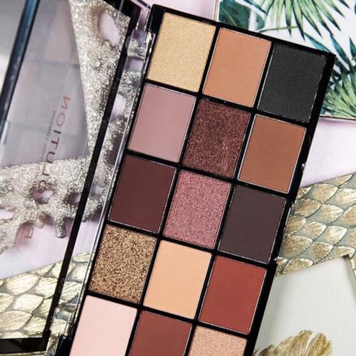 Makeup Revolution Eyeshadow Palette, Highly Pigmented Includes 15 Shades, Shimmery and Velvet Finish, Beige and Brown Shade, Reloaded Velvet Rose - 16.5g - Image 5