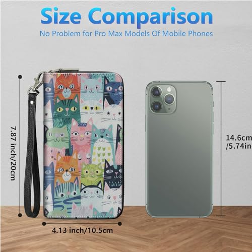 Image of Womens Wallet PU Leather Wristlet Wallets for Women, Large Capacity Lady Fashion Wallet Card Holder Zipper Wallet