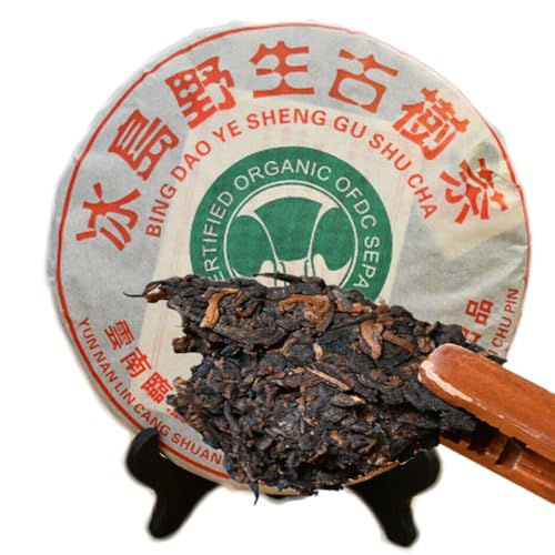 Thé noir Pu-erh mûr de Bingdao biologique 357g contre la lourdeur