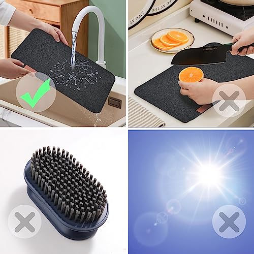 Tischset Platzset, 18er Set Tischsets Abwaschbar Platzsets: 6 Tischsets, 6 Glasuntersetzer, 6 Bestecktaschen - Anthrazit Eckige Platzdeckchen, Telleruntersetzer, Filzset