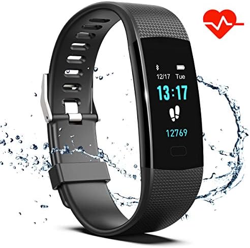 Saikee Fitness Tracker, Activity Tracker Watch with Heart Rate Monitor, Sleep Monitor, Step Counter Fitness Watch IP67 Waterproof Pedometer, Compatible with iPhone & Android