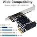 Expansion Card,PCIe 2.0 X1 to SATA III 4 Ports Adapter Card for IPFS Mining and Adding SATA 3.0 Devices,Hard Disk Expansion Card, SATA 6GB Interface Riser Card for Desktop PC