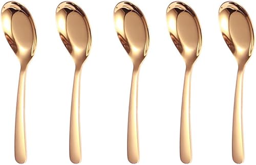 5 cucharas de sopa, cuchara de acero inoxidable, cucharas de acabado de espejo, cucharas de cocina para servir postre, cuchara de café, cucharas de