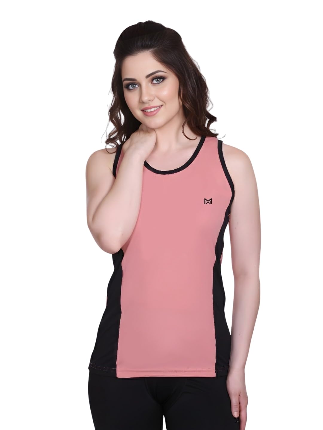 white moon Sleeveless Gym T Shirt for Women Workout, Swimming T Shirt, Sando Top for Women, Polyester with Back Print (Pack of 1)-picture-38