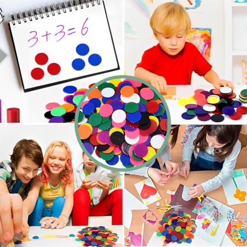 KUMSODE Pokerchips, 100 Pcs Plastechips Poker Chips Spielchips Bingo Plättchen Zahlen Wertmarken Jetons Spielmünzen für Mathe and Casino Spiele, Plastik Einkaufschip Einkaufswagenchip, 25 mm