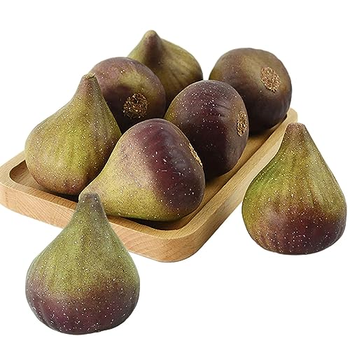 Emivery 8Pcs Artificial Fruits Fake Figs, Realistic Decorative Figs Simulation Fig Fruits Lifelike Fig for Home Table Kitchen Photography Props Decor