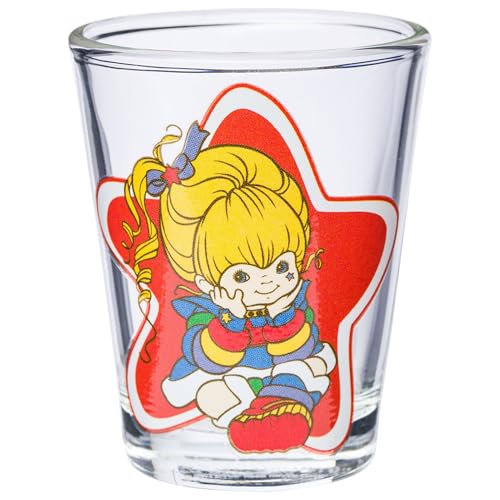 Image of Silver Buffalo Rainbow Brite 4 Piece Mini Glass Set Featuring Starlite, Twink, Rainbow Brite, and Puppy Brite, 1.5 Ounces