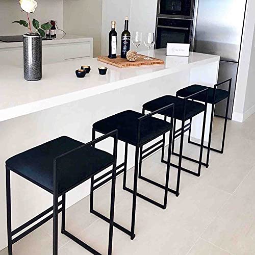 Tabouret de bar en velours noir confortable pour eviter le mal de dos - 7