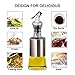 Mincham Olive Oil Dispenser - 7oz (200ml) Glass & Stainless Steel Oil & Vinegar Cruet with No-drip Spout & Pouring Funnel
