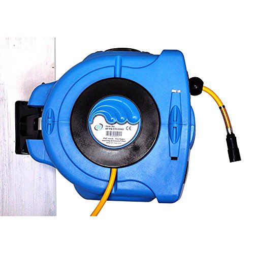 Druckluft Industrie Schlauchaufroller Schlauchtrommel 12 bar mit 180° Wandhalter 20m von RP-TOOLS
