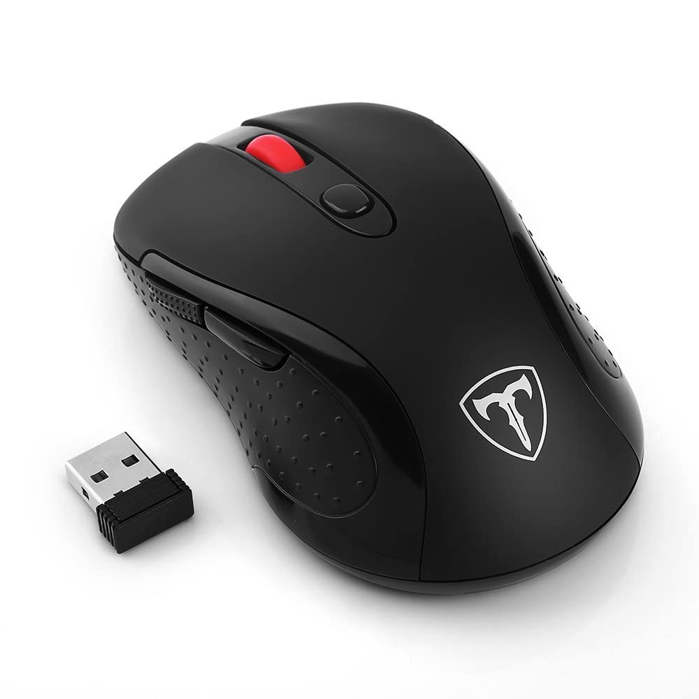 AMERTEER Wireless Mouse | Wireless Ergonomic Mouse 2.4G USB for Laptop, Desktop, PC, MacBook | 5 Adjustable DPI Levels, Page Up/Down Buttons | Portable Computer Mouse for Office & Home