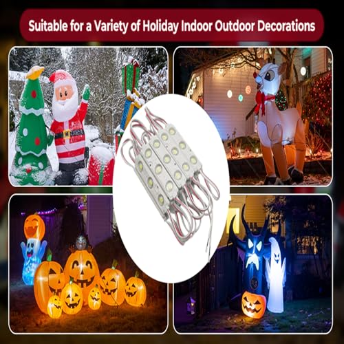 Image of LED Module,Replacement Lights For Inflatables White 20pcs 9.8 Ft 5730 SMD 150LM Per LED Module IP65 Waterproof Christmas Inflatables Light for Letter Sign with Tape Adhesive Backside (White Light)