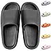 Badeschuhe Herren Damen Slippers Badeschlappen Cloudy Slides Sandalen Hausschuhe Sommer Garten Badelatschen rutschfest Plattform Strand Hausschuhe Indoor/Outdoor (Schwarz, Numeric_42)