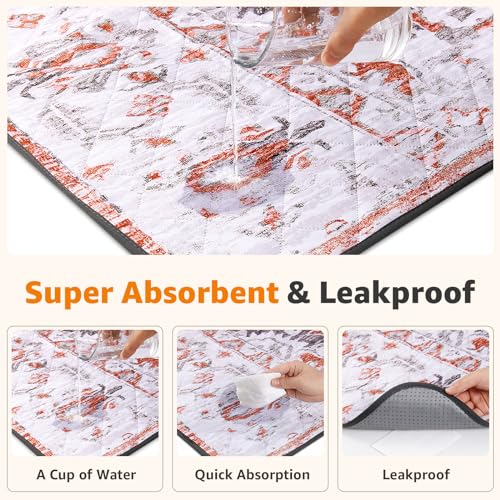 Image of LOOBANI Washable Pee Pads for Dogs, 1 Pack Super Absorbent Reusable Puppy Pads Leakproof Dog Traning Pads, Waterproof Non-Slip Whelping Pad for Floor, Playpen, Crate, Couch-72 x72 (Red-Orange)
