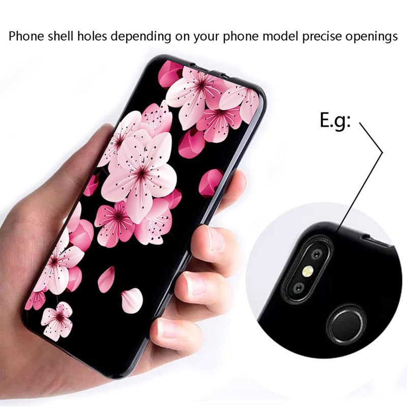 Custodia Esakycn Per Blackview A52 / A52 Pro: Silicone Morbido TPU Con Motivo Fiore Rosa, Antiurto