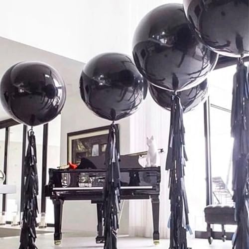 PartyWoo Black Balloons 20 pcs 18 Inch Latex Helium Matte Black Balloons for Baby Shower Birthday Graduation Casino Gaming Anniversary Retirement Pirate Race Car Theme Party Decorations Black-Y18 - Image 3