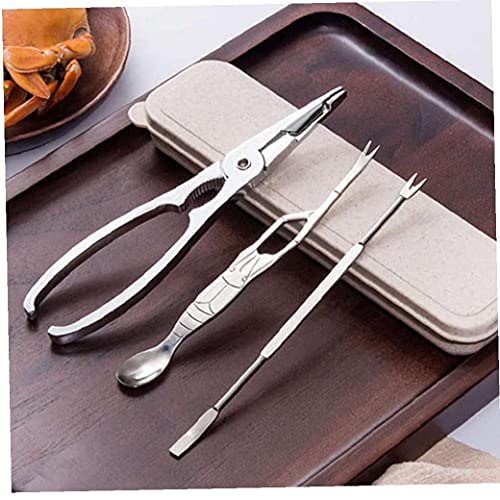3pcs Aragosta Crayfish Cracker preleva cucchiai con Scatola Big Peel Gamberetti Seafood Tool Pinze Pinzetta Pinzetta Pinze - immagine 5