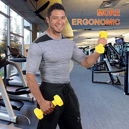 Signature Fitness Set Of 2 Neoprene Dumbbell Hand Weights, Anti-Slip, Anti-Roll, Hex Shape Colorful ((4-Pound Pair)) #TOP5