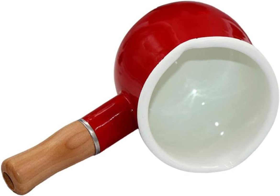 Nonstick Enamel Milk Pan Small Butter Warmer Pot for Cooking Noodles Random Color