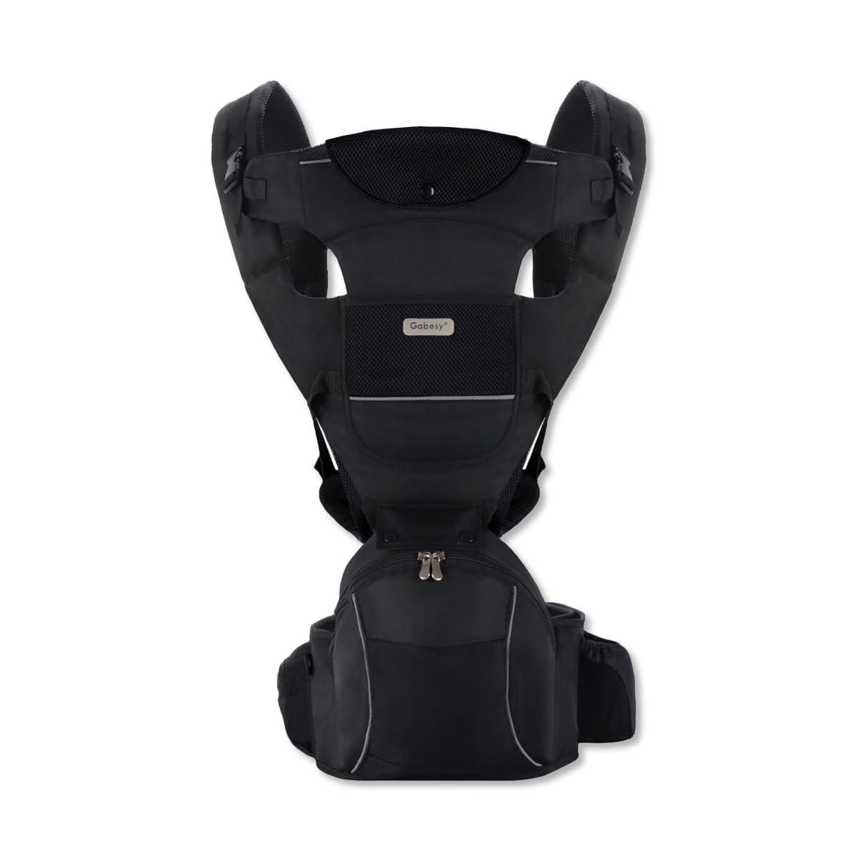 SONARIN 3 in 1 Multifunzionale Marsupio Neonati con Sedile,Portantina Ergonomico Porta Bambino Fascia Porta Bebè con Funzione di Portaoggetti,Multi-Posizioni per 0-36 Mesi(Nero)