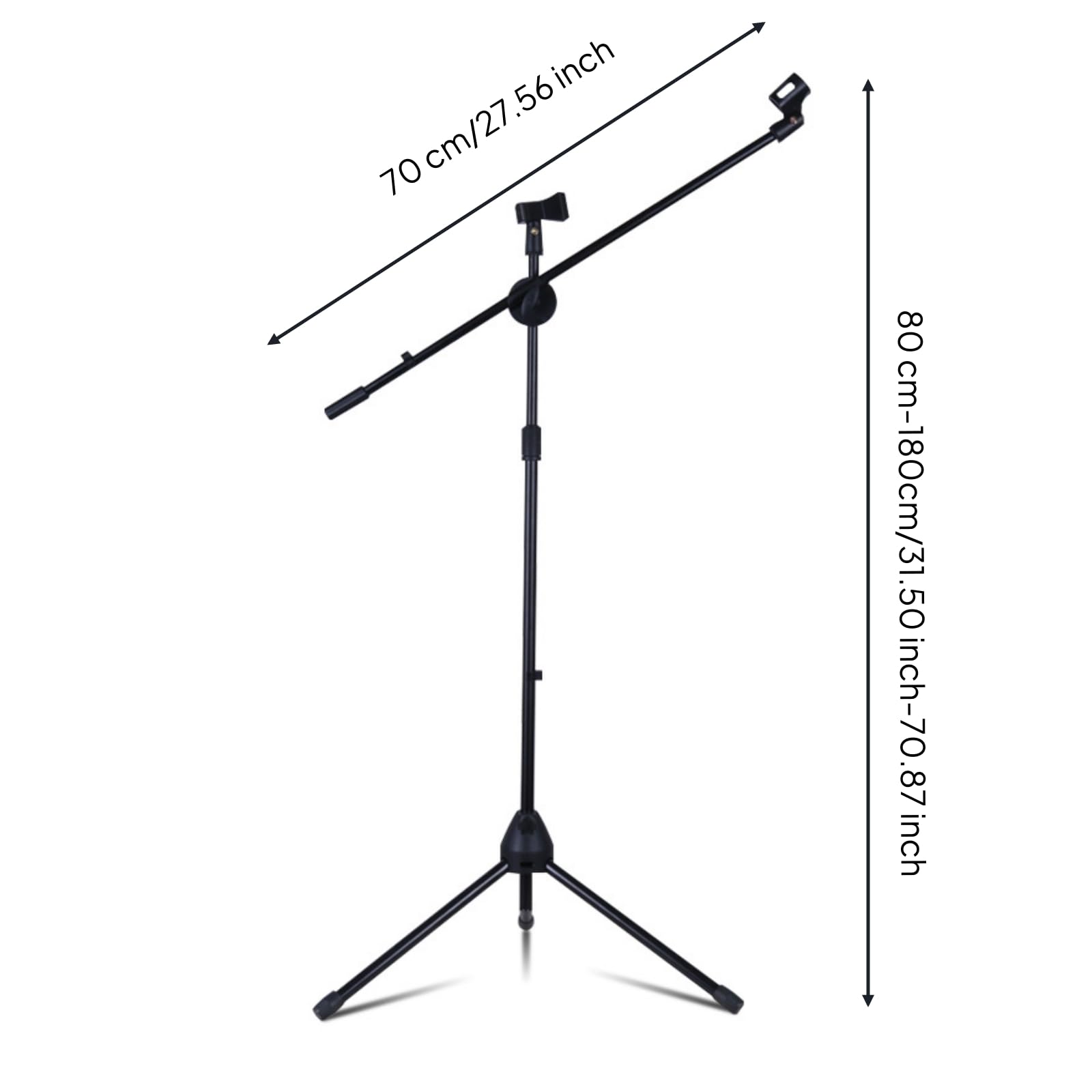 Asta Microfonica a Giraffa Robusto Asta da con Base Giraffa Telescopico Supporto Microfonico per Cantanti, Palco, Studio di Registrazione, Sala Prove
