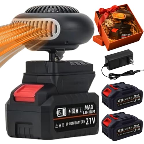 Battery Powered Heater,Battery Operated Heater,with Usb &1500mah Batteries,Ultra-Light/Ultra-Powerful/360-Degree Rotation/Anti Tilt Design,for Camping/Indoor/Car Defroster (5 battery*2)