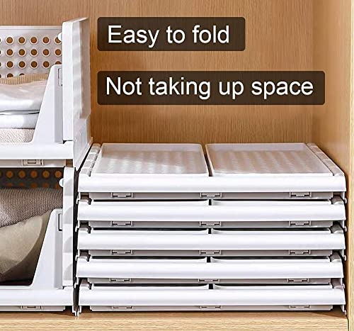 Image of AEXONIZ Wardrobe Organizer Foldable and Stackable Multipurpose Plastic Organizers for Clothes Shirts Tops and Shelf Space Usage for Home Organization and Storage (Multicolour, PACK OF 3)