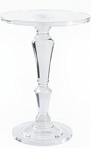 LIKENOW Mesa auxiliar de acrílico para muebles, mesa auxiliar de acrílico para beber alimentos, mesas pequeñas y modernas transparentes para sala de