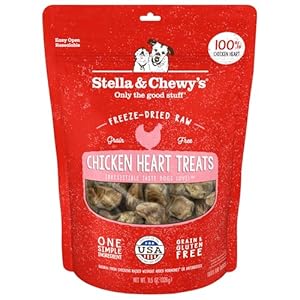 Stella & Chewy's Freeze-Dried Raw Single Ingredient Chicken Hearts Dog Treats, 11.5 oz. Bag Stella Chewys Freeze Dried Raw Single Ingredient Chicken Hearts Dog Treats 115 oz Bag