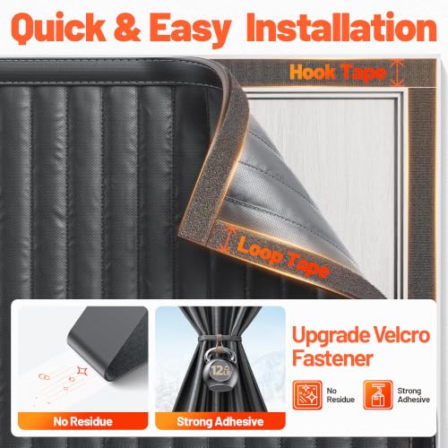 Magnetic Thermal Insulated Door Curtain with Clear Window - image 5