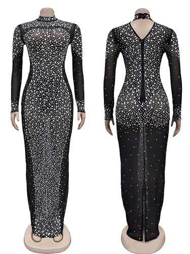 Image of Glitter Sequin Prom Dress for Bachelorette,Birthday,Holiday | Elegant Fully Lined Sparkly Rhinestone Long Dresses for Women Birthday /Formal Galas /Wedding Guest /NYE /Homecoming