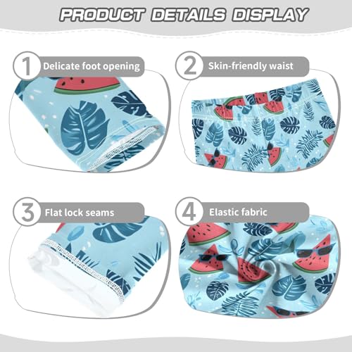 ALAZA Girls' Leggings Children's Yoga Pants Skinny Printed Dance Watermelon Blue Comfortable 4T2
