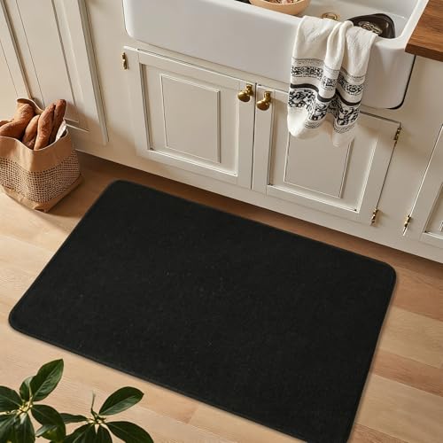 Tapete pequeño negro HOMORE 2x3 pies espuma suave miniatura 3