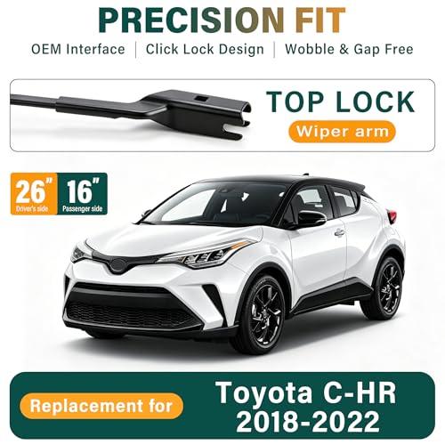 Image of Windshield Wiper Blades Replacement for Toyota CHR C-HR 2018-2021 2022 2023