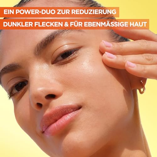 Garnier Vitamin C Serum Set für Tag & Nacht – Anti-Pigmentflecken Gesichtspflege mit 4% Niacinamid + Salicylsäure (Tag) & 10% reinem Vitamin C (Nacht) – Für strahlende Haut & Glow – 2x 30ml 5