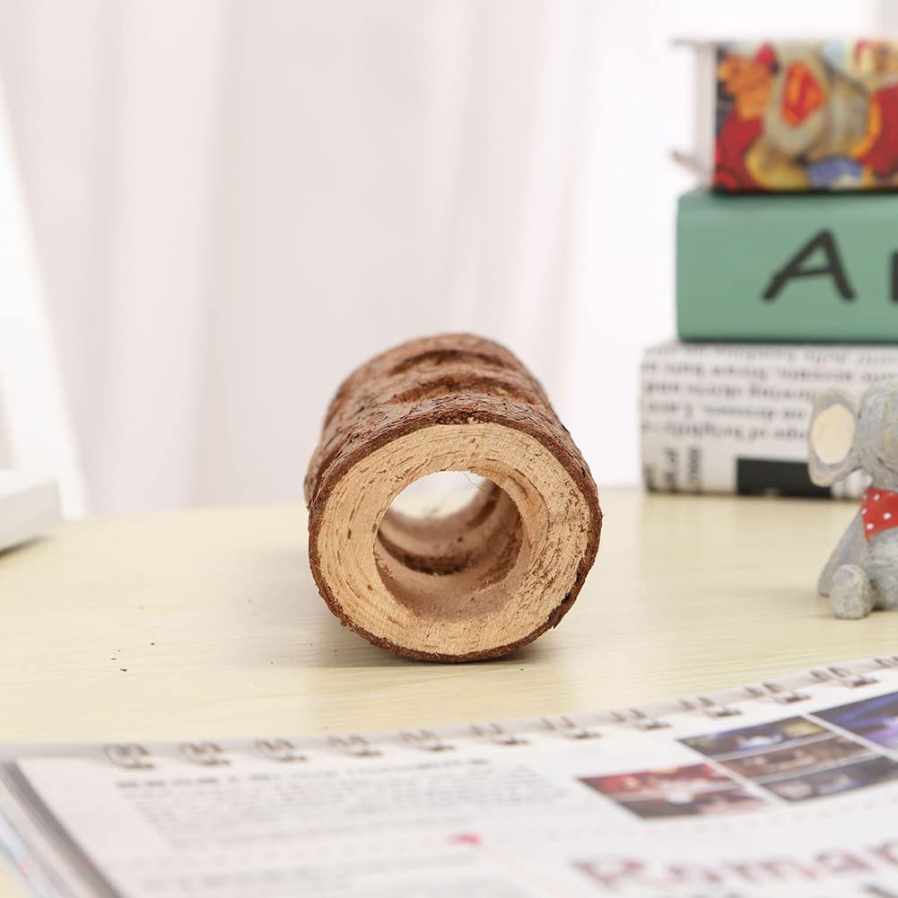 Juguete for hámster (2 Unidades), túneles de Madera Natural, Resistentes a Las mordeduras, for escondite, Molar, 15 cm,Juguetes para hámster(15cm)