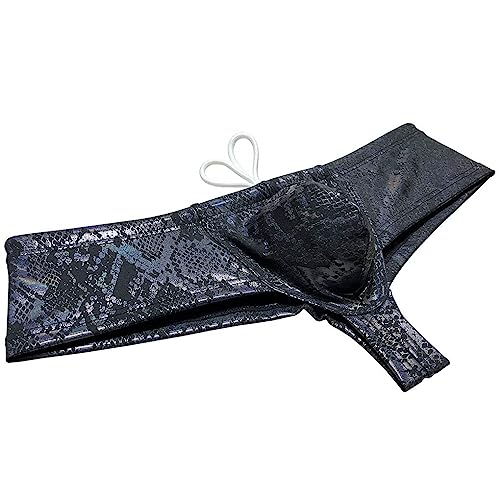 Fashion Men's Metallic Mini Cheek Swimwear Sport Male Soft Contour Pouch Bikini Swimsuit Shiny Board Shorts2