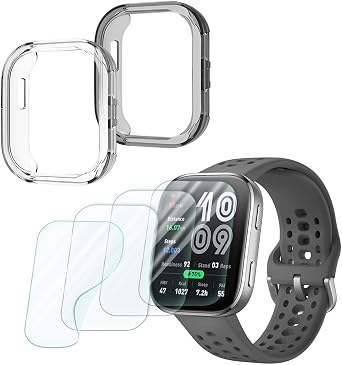 Compatible for Amazfit Bip 6 Screen Protector & Case Set 4+2 Pack
