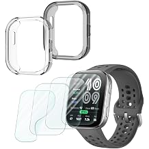 متوافق مع مجموعة واقي الشاشة وحافظة Amazfit Bip 6، عبوة من 4+2 طبقة حماية ناعمة عالية الدقة من مادة TPU،غير زجاجية،غطاء مقاوم للصدمات من مادة TPU | مضاد للخدش، رفيع للغاية
