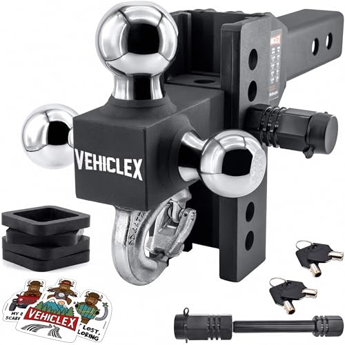 Vehiclex 6" Adjustable Drop Hitch for 2" Receiver, Heavy-Dut...