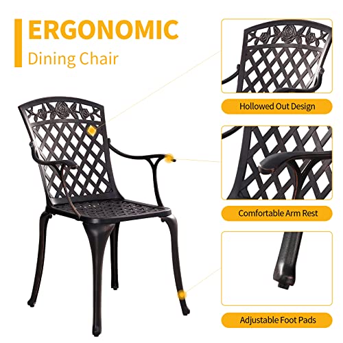 Withniture CAD-003 Outdoor Patio Bistro Chairs Cast Aluminum Patio Furniture, Metal Patio Chairs Set Of 2 thumb #3