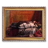 Vintage Framed Reclining Nude Woman Wall Art Canvas Print Oil Paintings Reproduction World Classics Elegant Poster Painting Pictures Wall Decor for Bedroom Living Room Home Decor (RetroFramed,12L