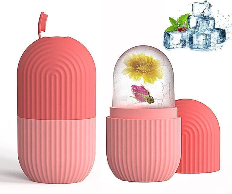 Image of JRM's Silicone Ice Roller For Face & Eyes Massage, Reusable Facial Tool For Glowing & Tighten Skin (Pink)