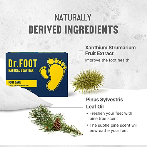Jjbio Dr. Foot Natural Soap Bar | Fda Registered Natural Soap | Relieves Foot Problems | Deodorizing | Mens Body Wash | Natural Soap For Women | Fresh Pine Tree Scent | Foot Deodorant | 3.88 Oz #TOP6
