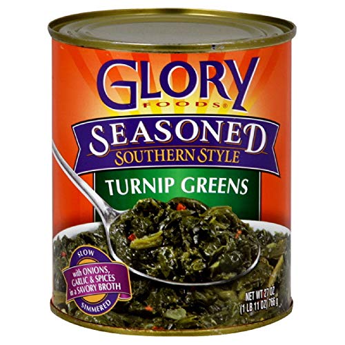 Glory Foods Seasoned Turnip Greens, 27-ounces (Pack of6) - SET OF 3
