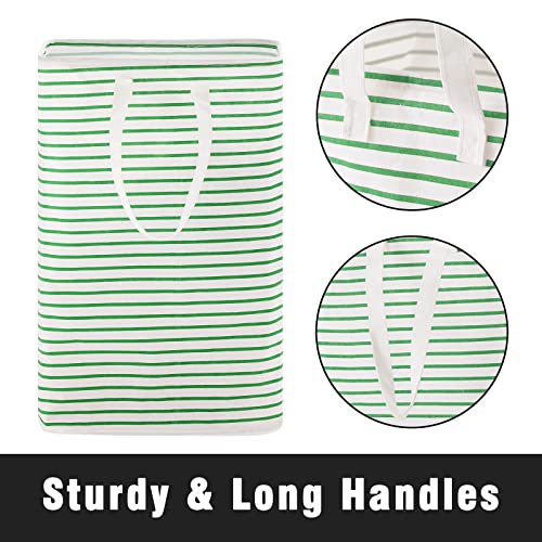 72L Large Collapsible Laundry Basket, Freestanding Clothes Hamper With Easy Carry Long Handles, Waterproof Washing Bag For Bedroom, Bathroom, And Nursery (Green, 3 Pack) #TOP2
