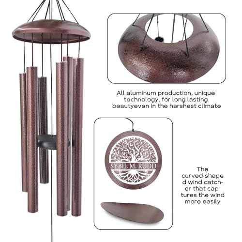 Image of ASTARIN Custom Retirement 36 inch Wind Chimes for Women Man 2024, Happy Retirement Gift Going Away Farewell Gifts for Teacher Coworkers Mom Dad Nurse Boss, Personalized Wind Chime Retiree Gift Ideas