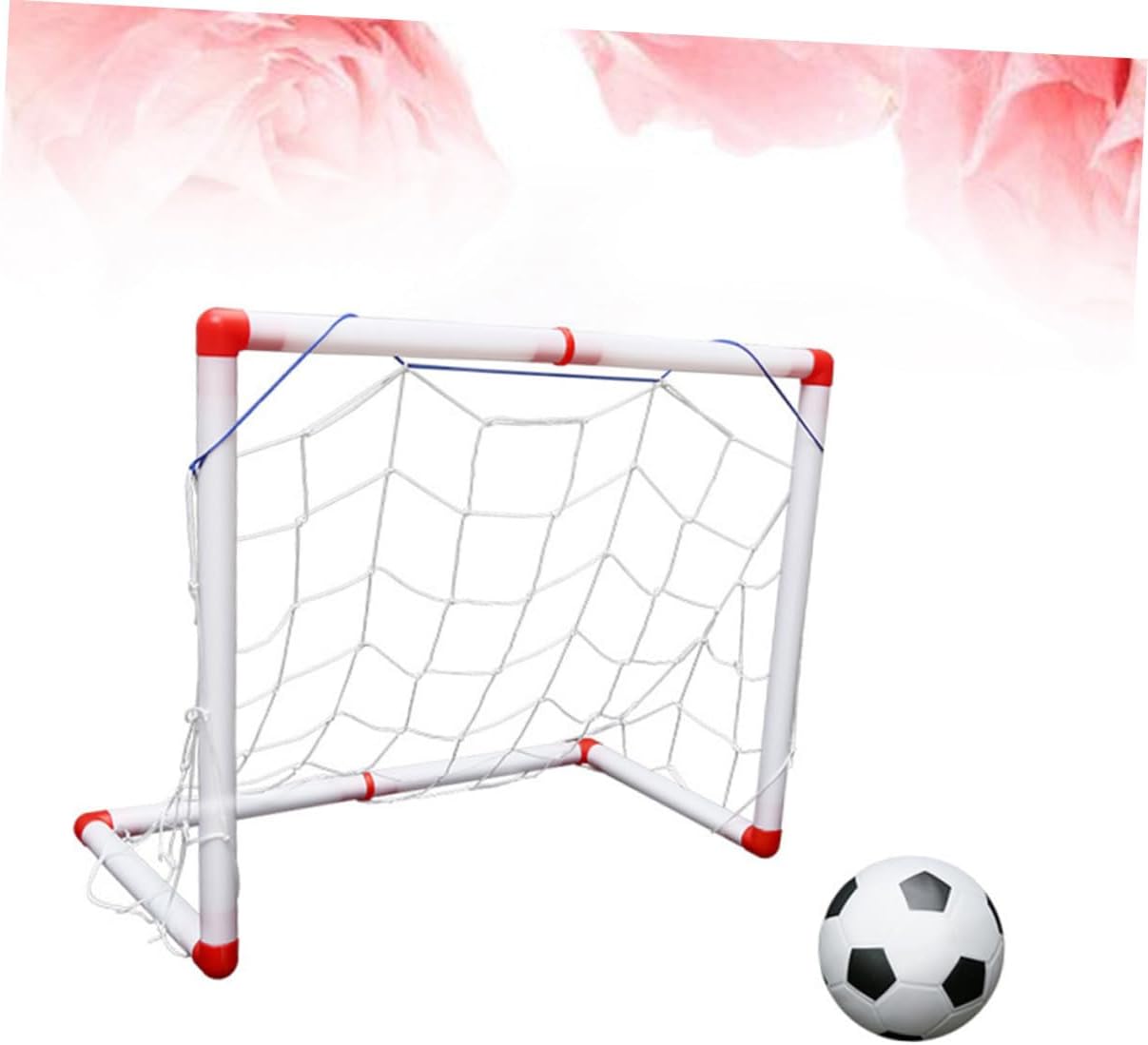 Mini Soccer Goal for Indoor Outdoor Play with Football and Inflator Folding Football Net Door Made of Weather-Resistant Material Lightweight and Portable for Backyard Gym Park