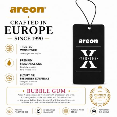 Image of AREON X Version Bubble Gum Paper Hanging Car Air Freshener - Pack of 12